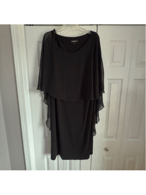 Women's Glamour Nights Black Midi Dress Plus 20W SKU528